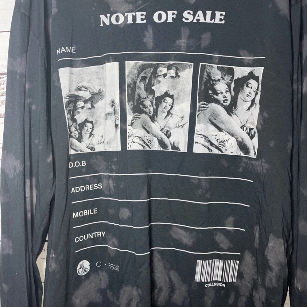 Collusion Charcoal Graphic Long Sleeve Shirt
